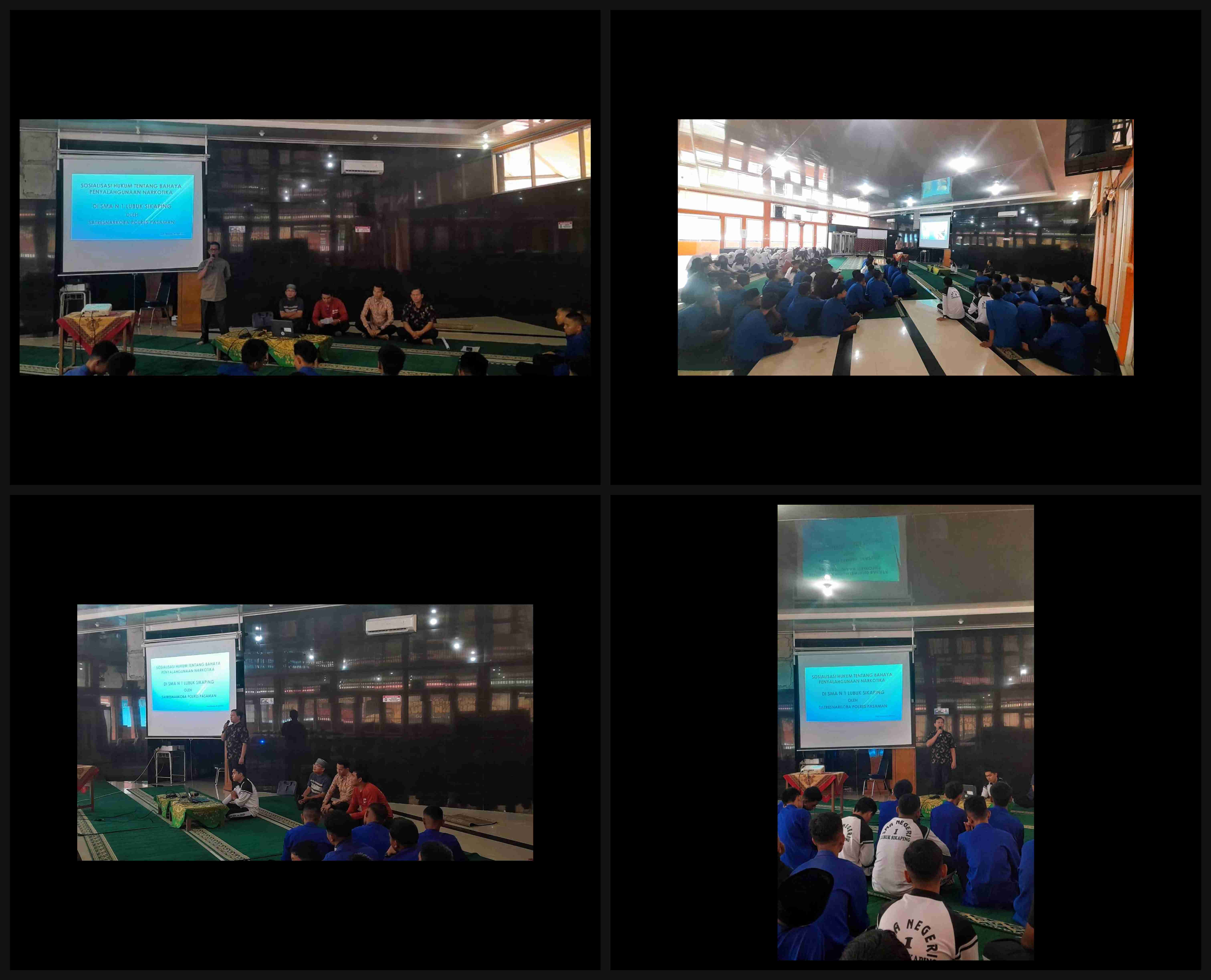 Sosialisasi Hukum Bahaya Penyalahgunaan Narkotika oleh Satresnarkoba Polres Pasaman di SMAN 1 Lubuk Sikaping