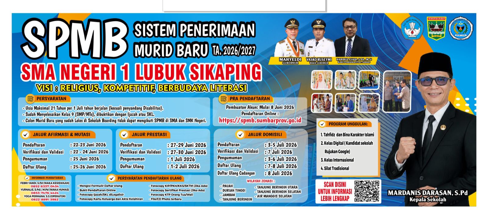SPMB SMAN 1 Lubuk Sikaping 2026/2027 Resmi Dibuka..!!